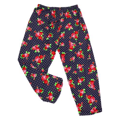 Genç Kardeşler Bayan Battal Kompak Penye Desenli Pijama Tek Alt 3XL (5 Li)