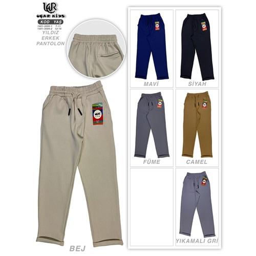 Uçar 3006-1 Erkek Çocuk Arka Cepli Duble Paça Yıldız Pantolon 7-11 Yaş