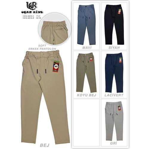 Uçar 4014-2 Erkek Çocuk Arka Cepli Düz Paça Soft Pantolon 12-16 Yaş