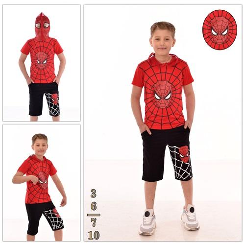 Spıderman 5556 Erkek Çocuk Penye Örümcek Adam Baskılı Fermuarlı File Kapşonlu Takım 3-6 Yaş