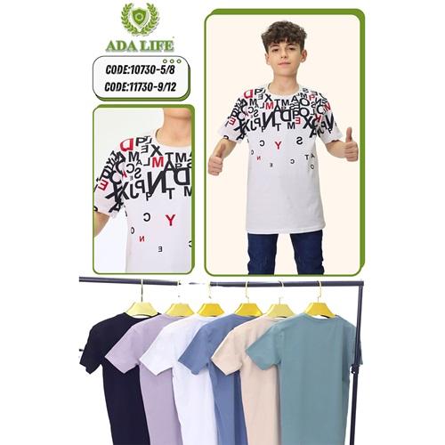 Ada Life 11730 Erkek Çocuk Penye Alfabe Baskılı Tişört 9-12 Yaş
