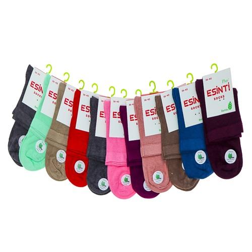 Esinti 0703 Bayan Bambu Dikişsiz Likrali Konç Patik Çorap