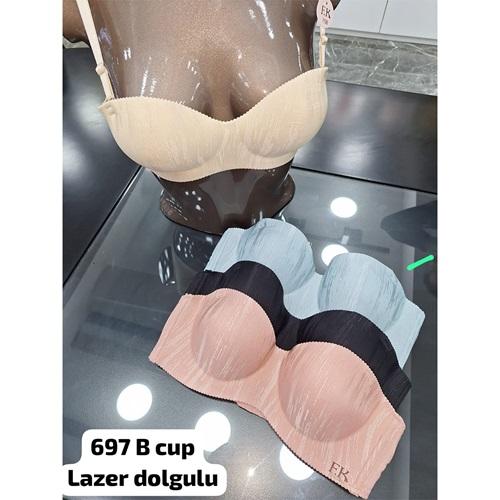 F.K 697 Bayan Dolgulu Lazer Kesim straplez Sütyen 75-90