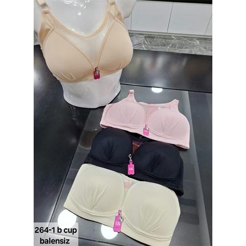 F.K 264-1 Bayan Önü Tül Detaylı Balensiz Dolgusuz Sütyen 80-95