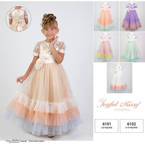 Joyful 6102 Kız Çocuk Abiye 6-10 Yaş
