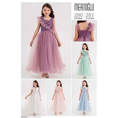 Mertoğlu 281 Kız Çocuk Çapraz Fırfırlı Abiye 9-12 Yaş