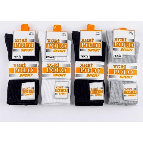 XGri Polo E-24 Unisex Penye Likralı Yıkamalı Sport Tenis Çorap