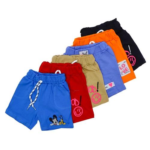 Furkan 1195 Kız Çocuk Penye Baskılı Şort 1-10 Yaş (10 Lu)