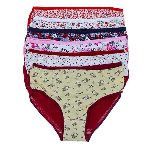 Mıly Mery 2005 Bayan Desenli Likralı Penye Bato Külot - Bordo - 2XL