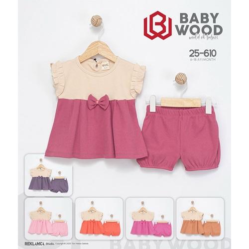 Babywood BW-610 Kız Bebe Penye Raporlu Şortlu Takım 6-18 Ay