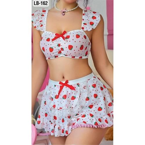 Lily Bianca LB-162 Bayan Dantelli Jartiyerli Takım Fantazi Gecelik