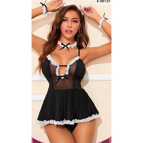 Jesıca Bella E-00137 Bayan Dantelli Jartiyerli Fantazi Gecelik