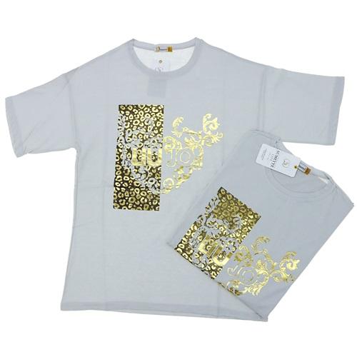 Sümeyye Bayan Penye Varak Baskılı Tişört L-XL-2XL