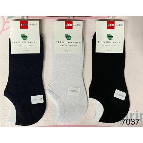 Şirin 7037 Erkek Bambu Dikişsiz Likralı Kutulu Sıfır Konç Patik Çorap
