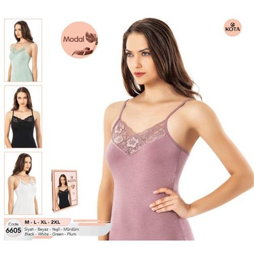 Kota 6605 Bayan Modal Dantel Detaylı İp Askılı Atlet