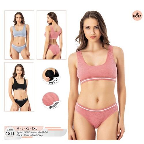 Kota 4511 Bayan Kaşkorse Bikinili Pedli Büstiyer Takım