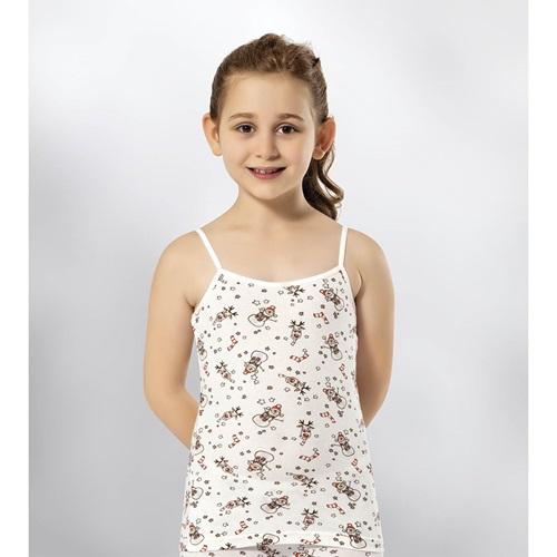 Kota 3405 Kız Çocuk Baskılı İp Askı Atlet (6 Lı)