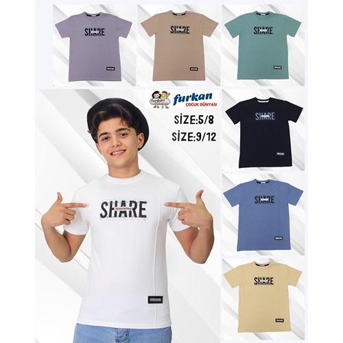 Furkan Erkek Çocuk Penye Baskılı Tişört 9-12 Yaş