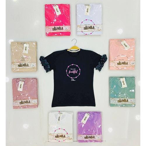 Almila Kız Çocuk Penye Baskılı Tişört 5-8 Yaş