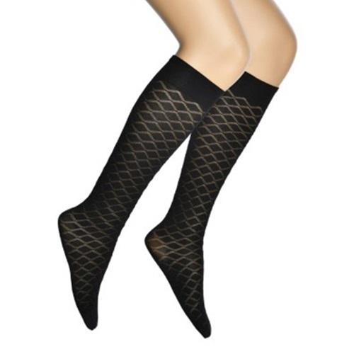 Miss Babit 6007 Bayan Micro 70 Den Soft Desenli Kutulu Dizaltı Çorap