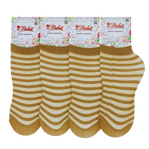 Miss Babit 5314 20 Den Klima Çizgi Desenli Soket Çorap