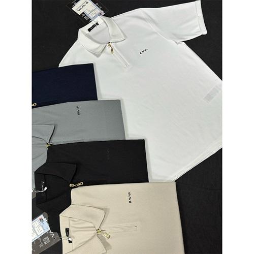 Avva 1802 Erkek Yakalı Fermuarlı İnci Diş Kollar Duble Tişört S-2XL