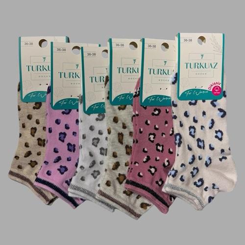 Turkuaz 0192 Penye Dikişsiz Likralı Patik Çorap