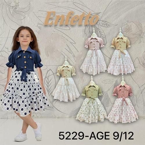 Lotus 5129 Kız Çocuk Pilise Etekli Çantalı Elbise 5-8 Yaş