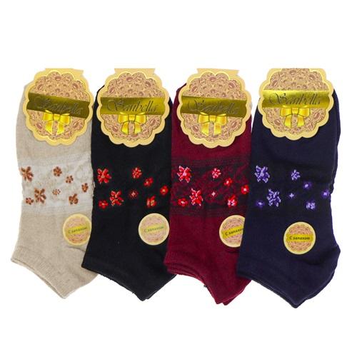 Sanbella 7589 Bayan Likralı Desenli Kısa Patik Çorap