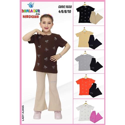 Damlanur Kız Çocuk Penye Taş Baskılı Takım 4-10 Yaş