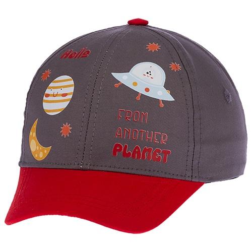 Kitti P-Y25150-05 Erkek Çocuk 2 Renkli Uzay Baskılı Kep Şapka 1-3 Yaş