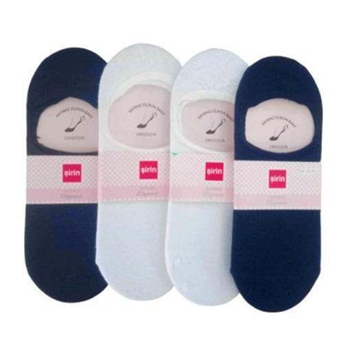 Şirin 4022 Bayan Dikişsiz Likralı Kutulu Kaymaz Silikonlu Babet Çorap