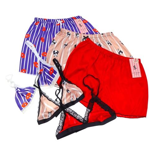 Love Secret Bayan Saten Bralet Şortlu Takım 75-90 (6 Lı)
