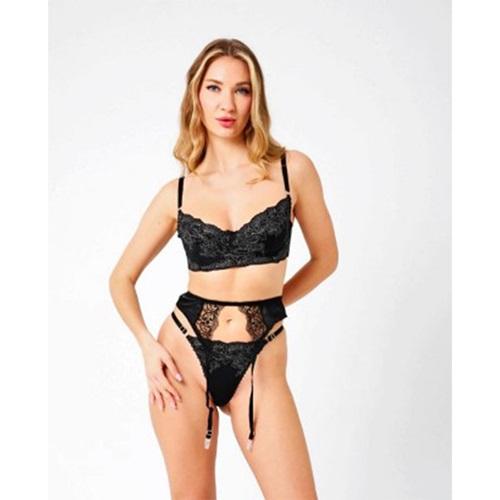 Love Scret 5002 Bayan Saten Dantelli Balenli Jartiyer Takım