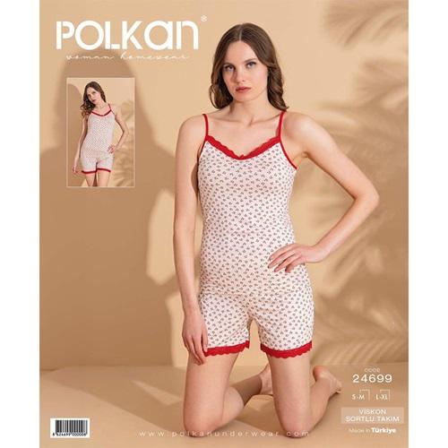 Polkan 24699 Bayan Baskılı Viskon Şortlu Pijama Takımı S-XL