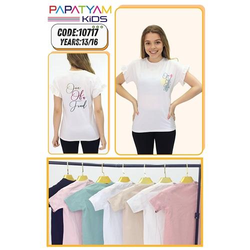 Papatyam Kids 10717 Kız Çocuk Penye One Baskılı Tişört 13-16 Yaş