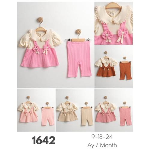 Tufitto 1642 Kız Bebe Penye Çift Fiyonklu Takım 9-24 AY
