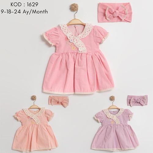 Tufitto 1629 Kız Bebe Nakışlı Elbise 9-24 Ay