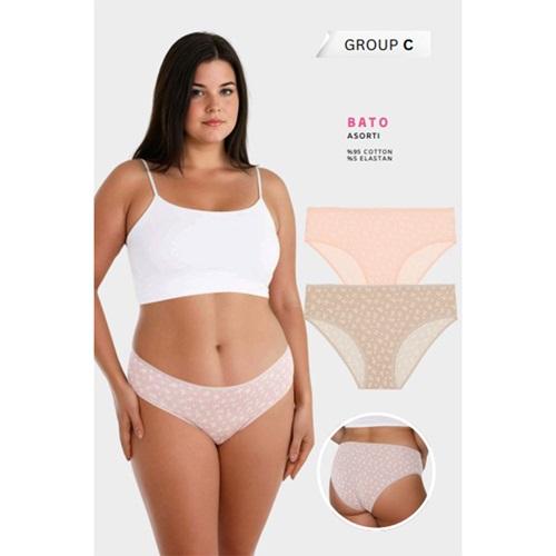 Berrak 11816 Bayan Penye Desenli Bikini Külot M-XL