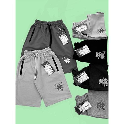 Paris Kids 8026-29 Erkek Çocuk Kompak Kare Baskılı Fermuarlı Kapri 9-12 Yaş