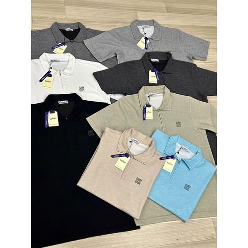 Erkam K-4833 Erkek Kapris Yaka Fermuarlı Tişört S-2XL