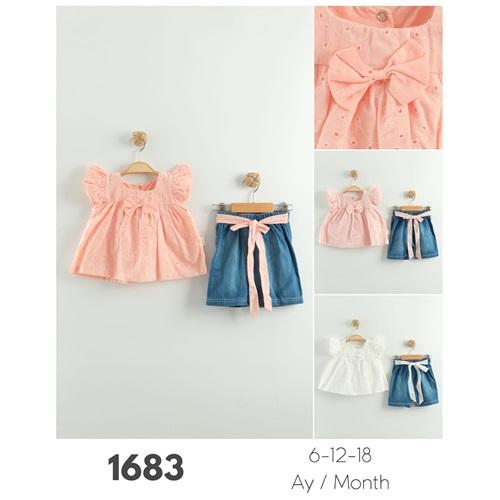 Tufitto 1683 Kız Bebe Kotlu Şortlu Takım 9-24 AY