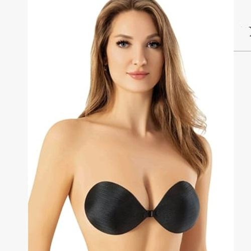 F.K 1326 Bayan Çift Dolgulu Balensiz Satan Mikrofiber Askısız Straplez Silikonlu Sütyen