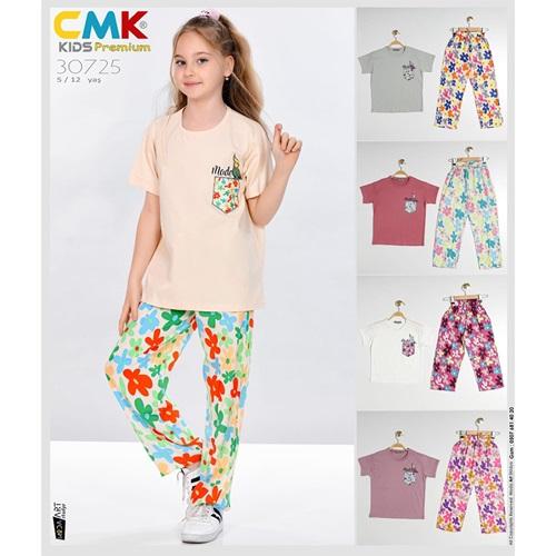 CMK KIDS 30725 Kız Çocuk Penye Mode Baskılı 2 Li Takım 5-12 Yaş