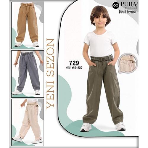 Puba 729-2 Erkek Çocuk Paraşüt Boy Friend Pantolon 11-15 Yaş