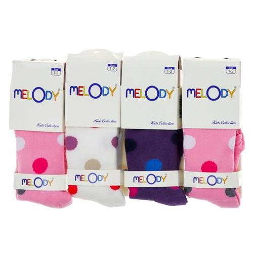 Melody Kız Çocuk Likralı Desenli Külotlu Çorap (6 Li)