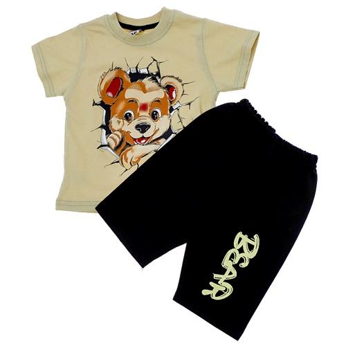 Mini Club 442 Erkek Çocuk Süprem Sıfır Yaka Sevimli Ayıcık Baskılı Takım 5-8 Yaş