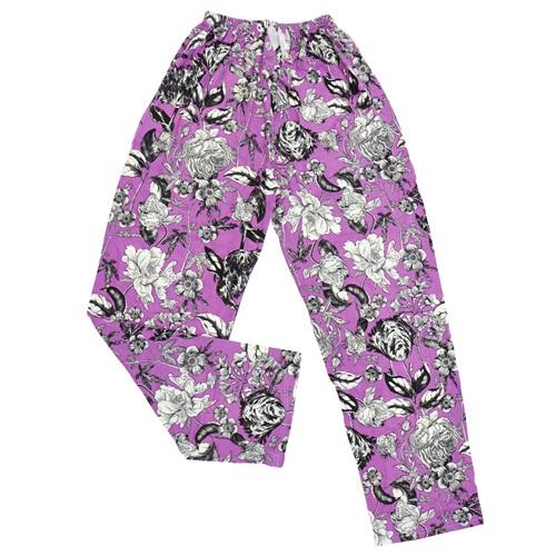 Rengoo 1065 Bayan Viskon Baskılı Pijama Tek Alt M-2XL(4 Lü)