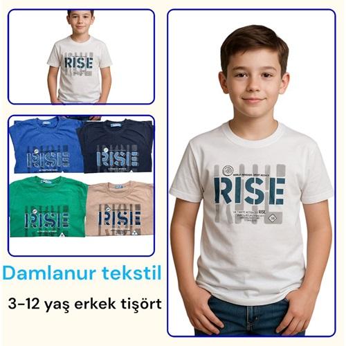 Damlanur 20211001 Erkek Çocuk Garson Baskılı Tişört 3-7 Yaş