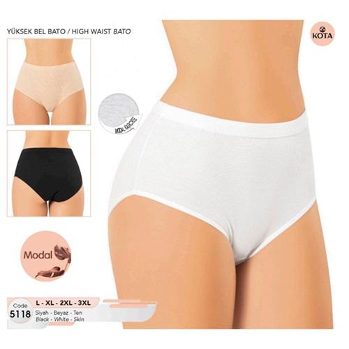 Kota 5118 Bayan Battal Modal Kaşkorse Yüksek Bel Bato Külot 3XL